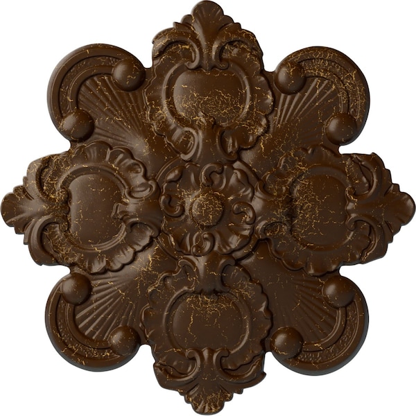 Ekena Millwork Katheryn Ceiling Medallion, Hand-Painted Root Beer Crackle, 18 1/8"OD x 1 1/4"P CM18KARBC - main